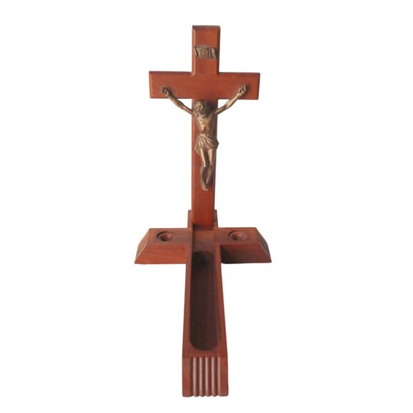 Vintage Wood Sick Call Crucifix Religion Catholic Catholicism - Picture 1 of 7